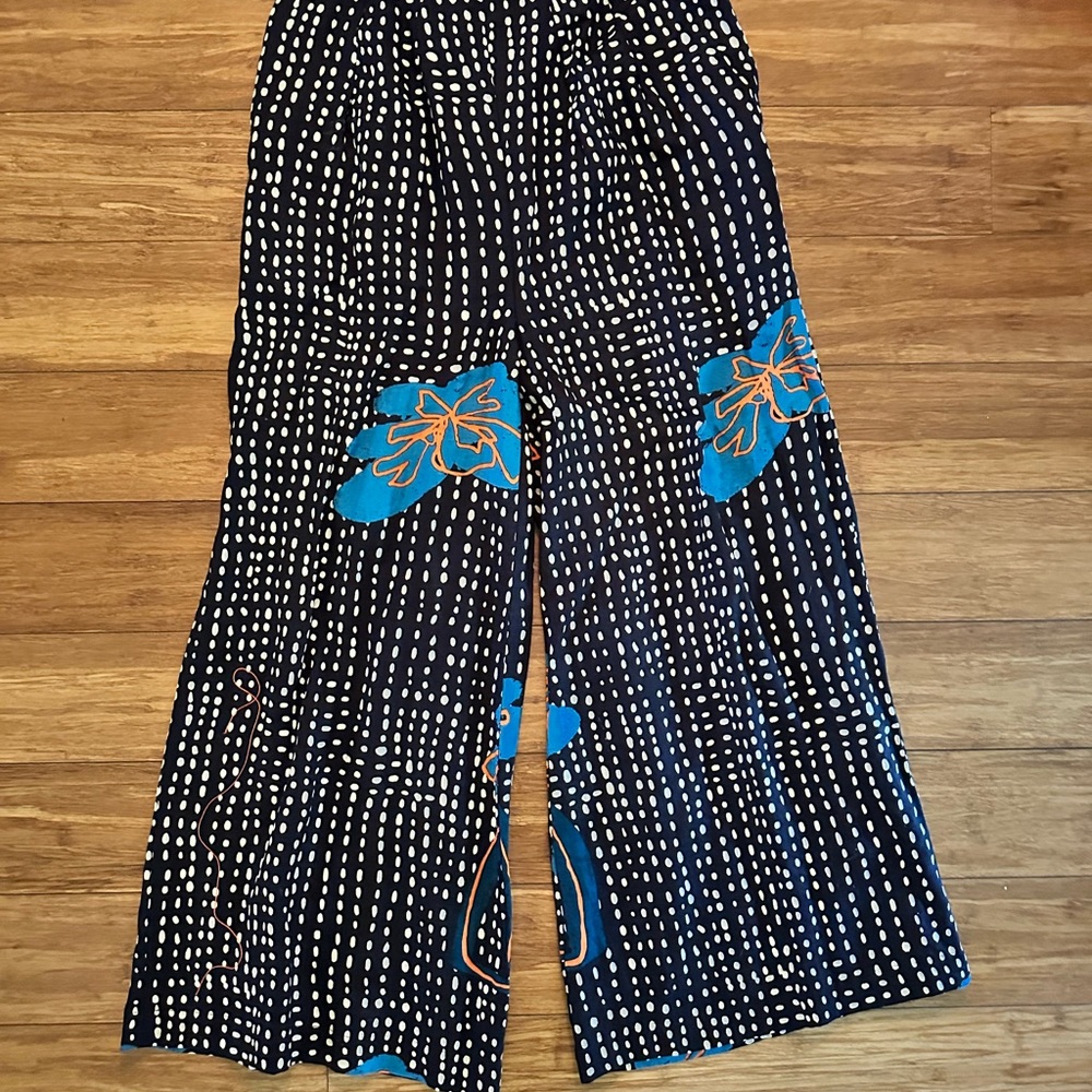 Black and White floral Chelsey  Pants by bel Kazan.